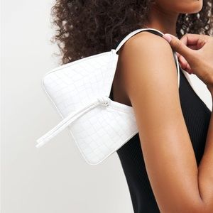 Reformation Mini Chiara Convertible Bag - white croc NWT